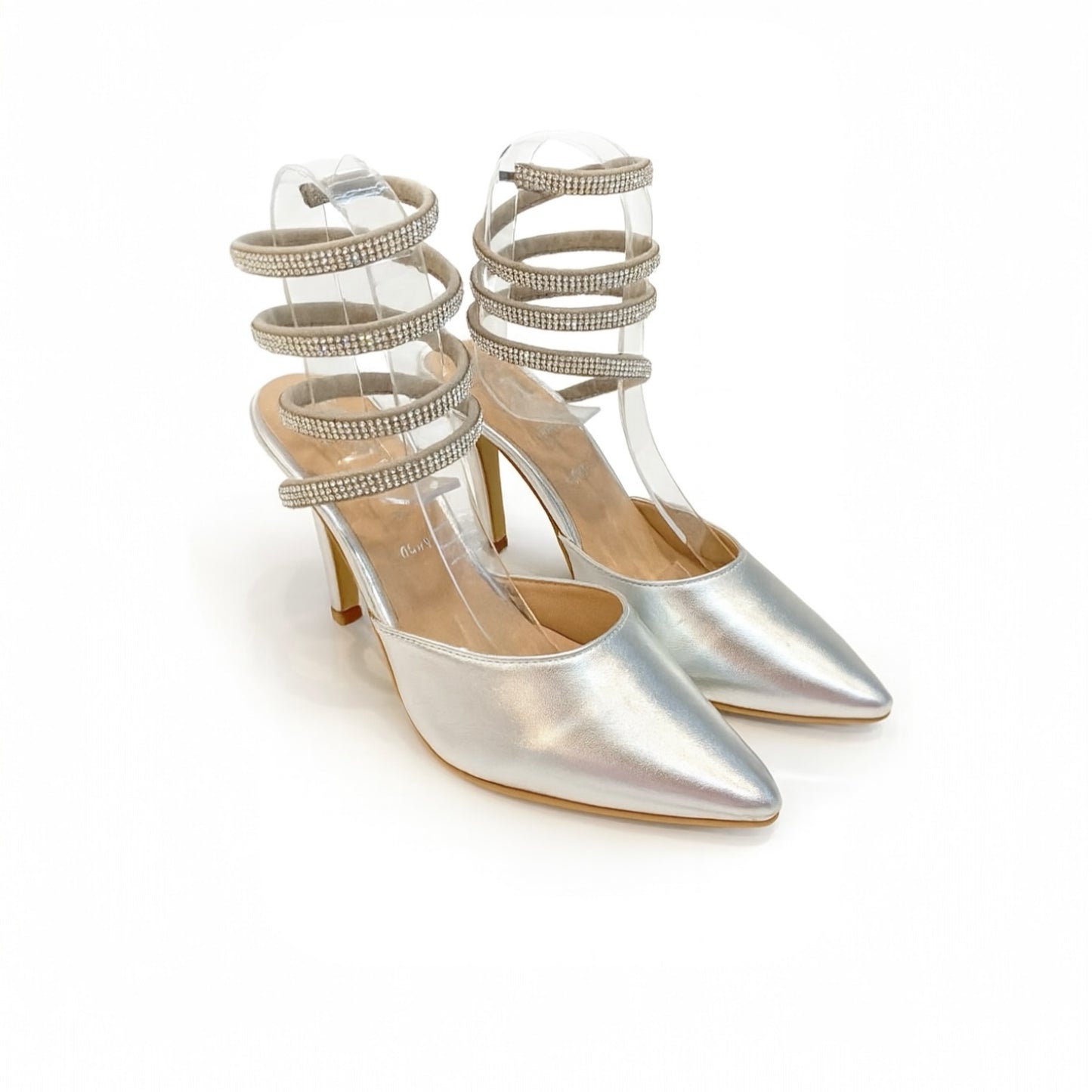 Clarissa | Zapatilla plateada de tacón