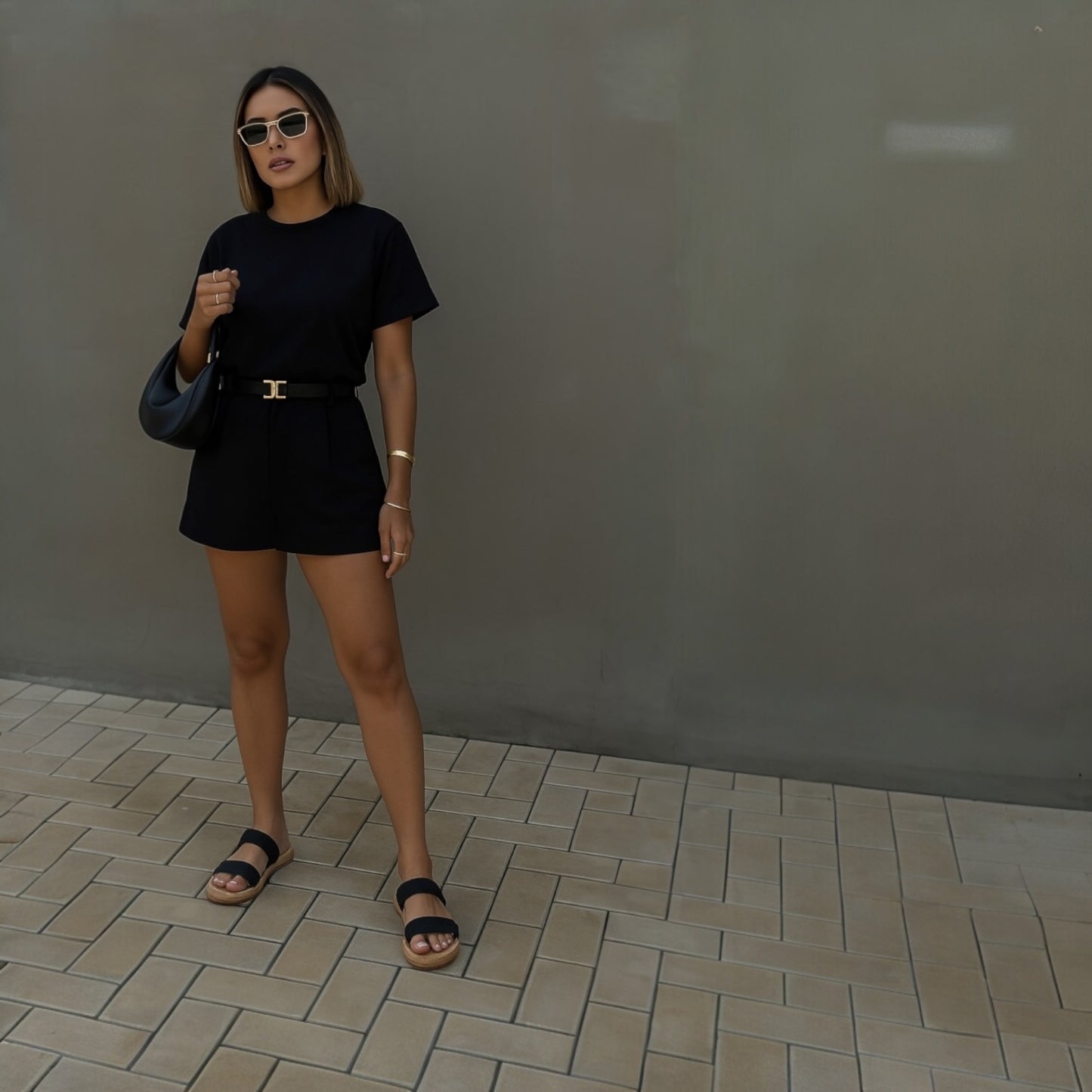Aida Negro – Flat tipo mocasín clásico