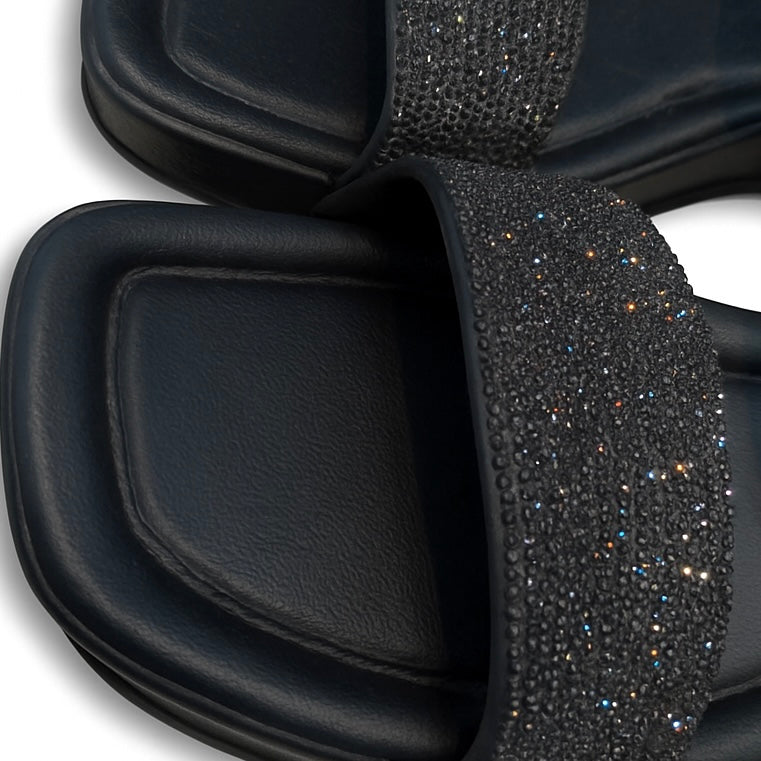 Brillos Plat Negro | Sandalia de plástico ultra confort