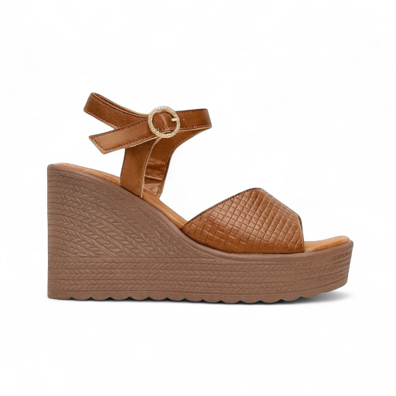 Matilda Camel | Sandalia cuña alta