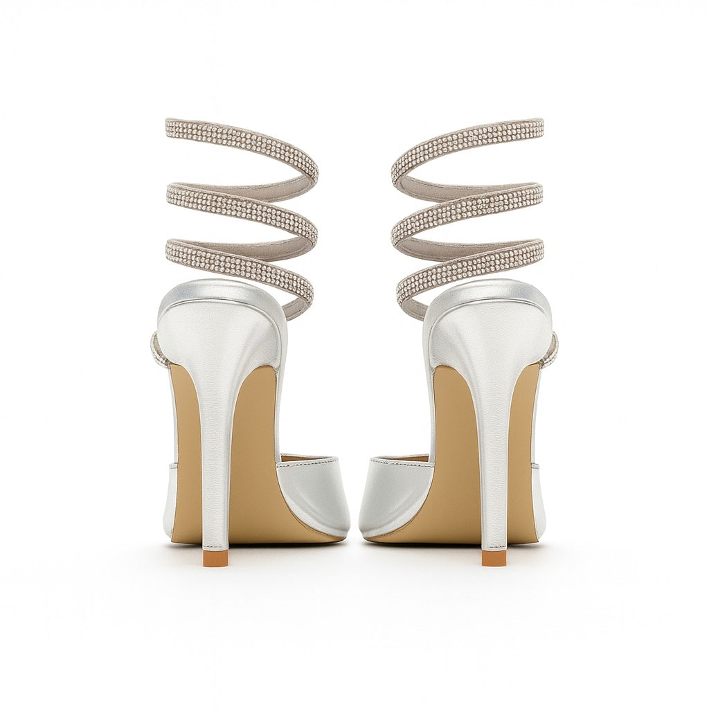 Clarissa | Zapatilla plateada de tacón