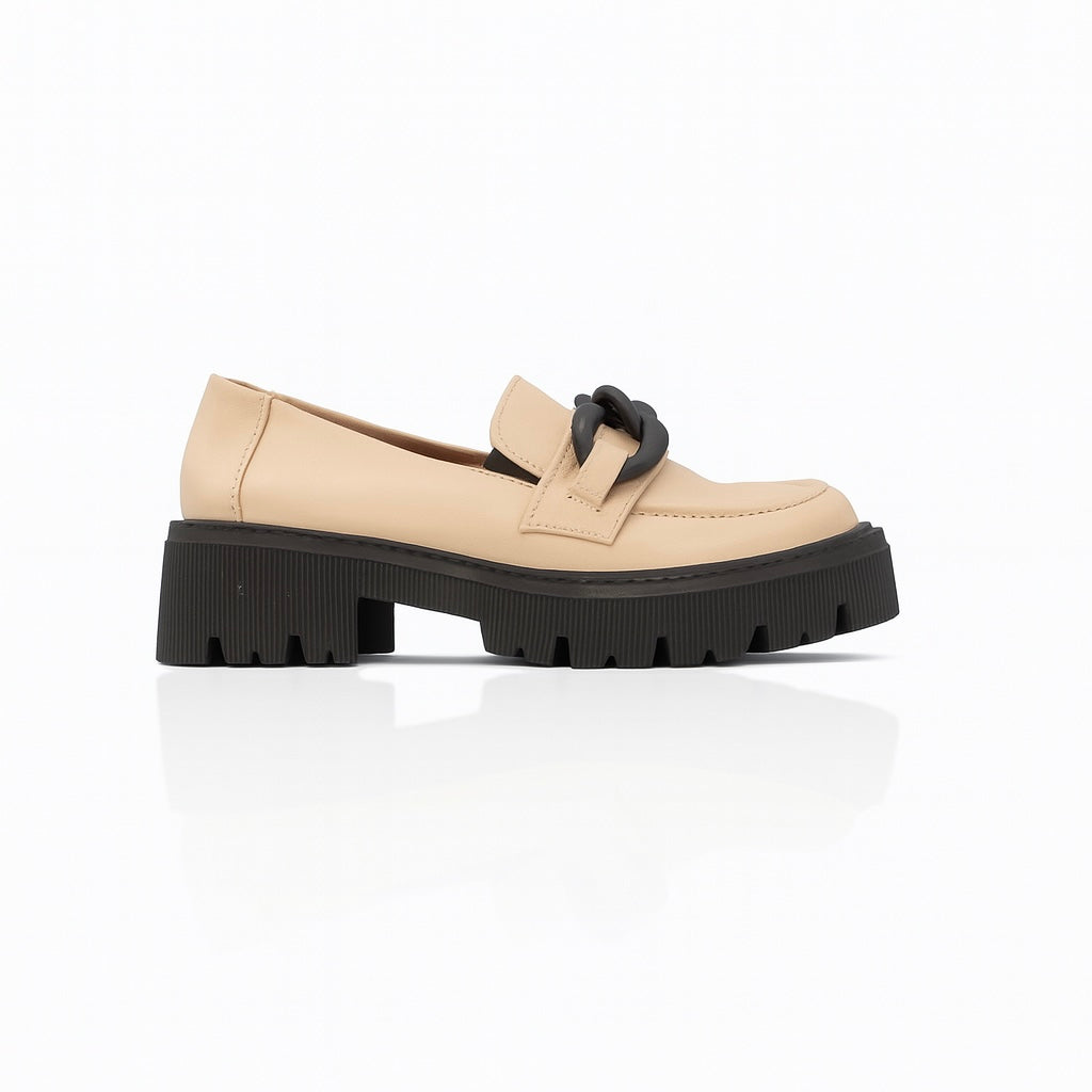 Loafter Latte | Mocasin chunky con Cadena
