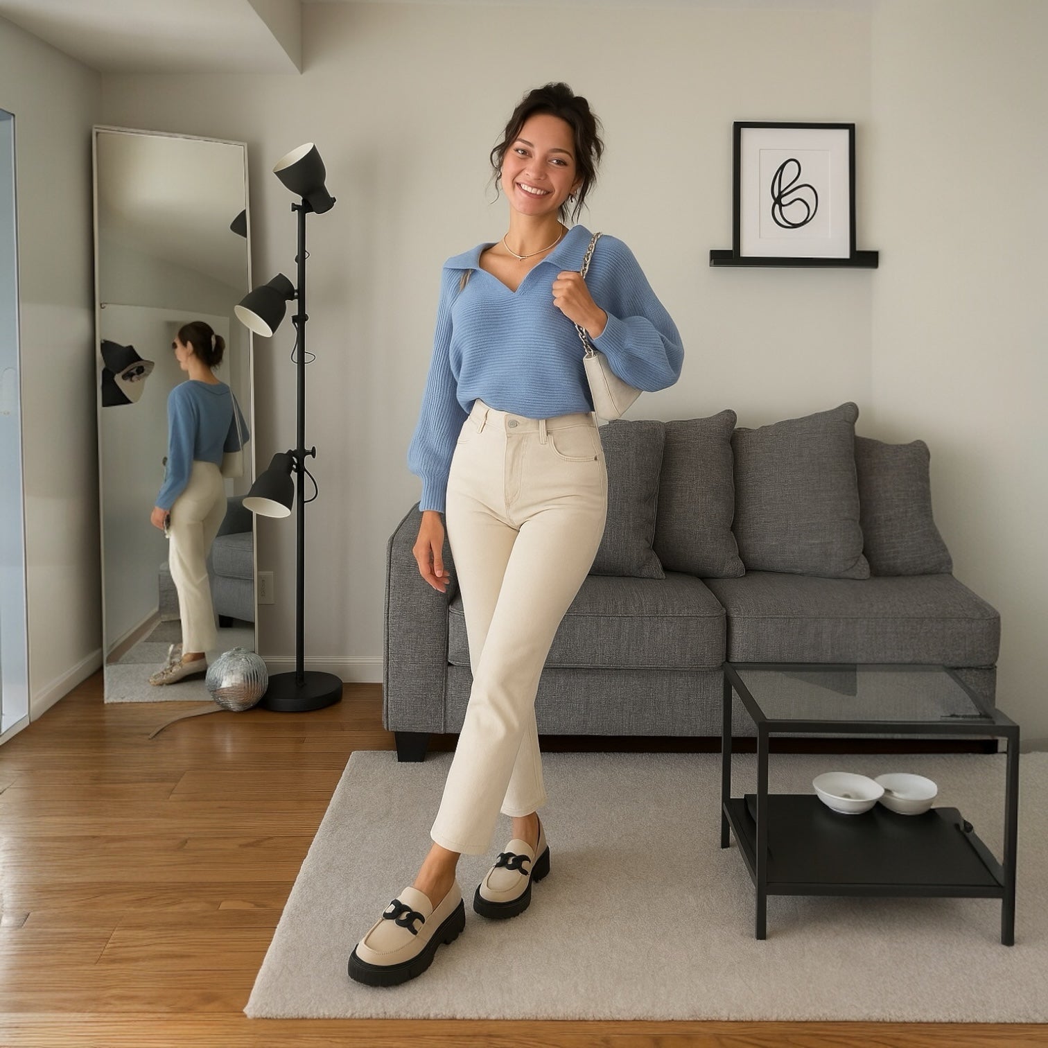 Loafter Latte | Mocasin chunky con Cadena