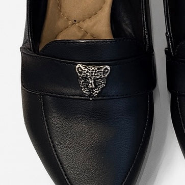 Aida Negro – Flat tipo mocasín clásico