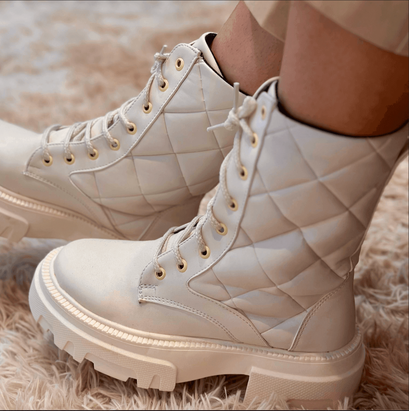 Combat Boots Latte | Botas de dama - Go2 Footwear
