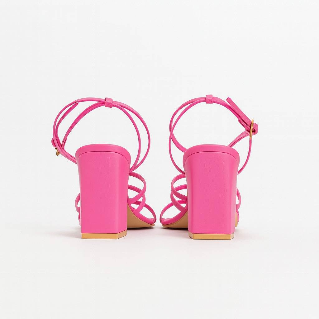 Marianne Rosa - Sandalia de tacón con tiras cruzadas - Go2 Footwear