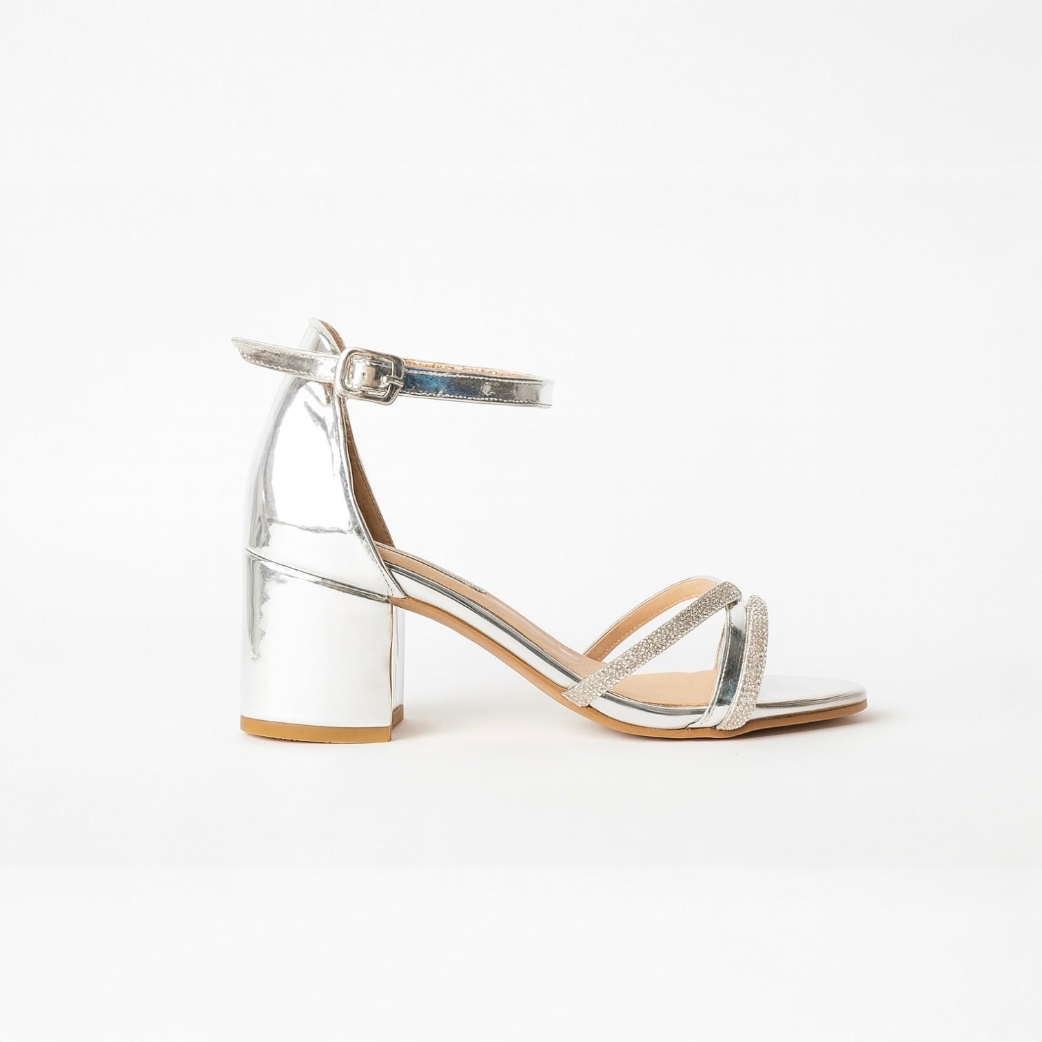 Sheila | Tacón plateado cómodo