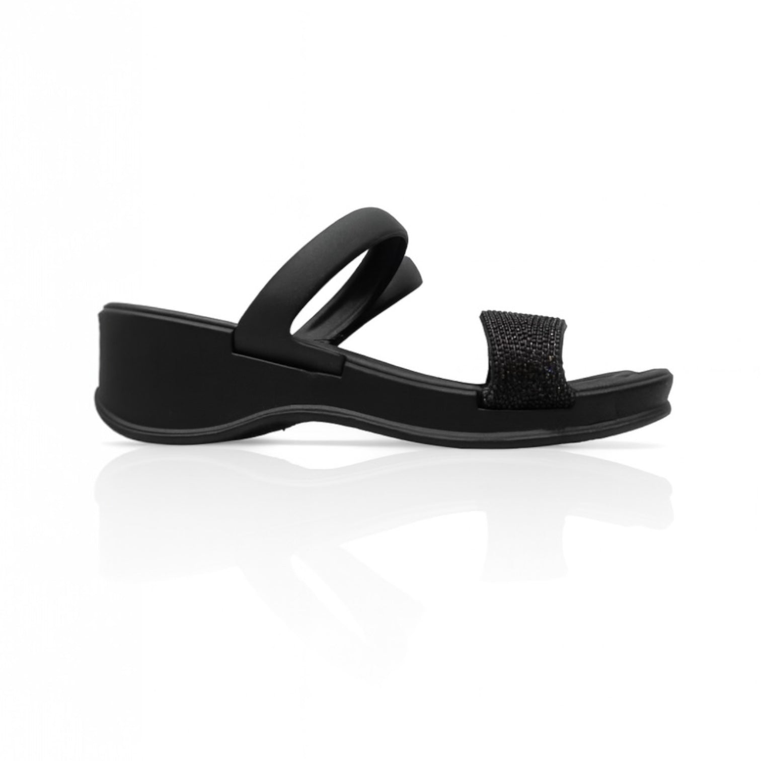 Brillos Plat Negro | Sandalia de plástico ultra confort