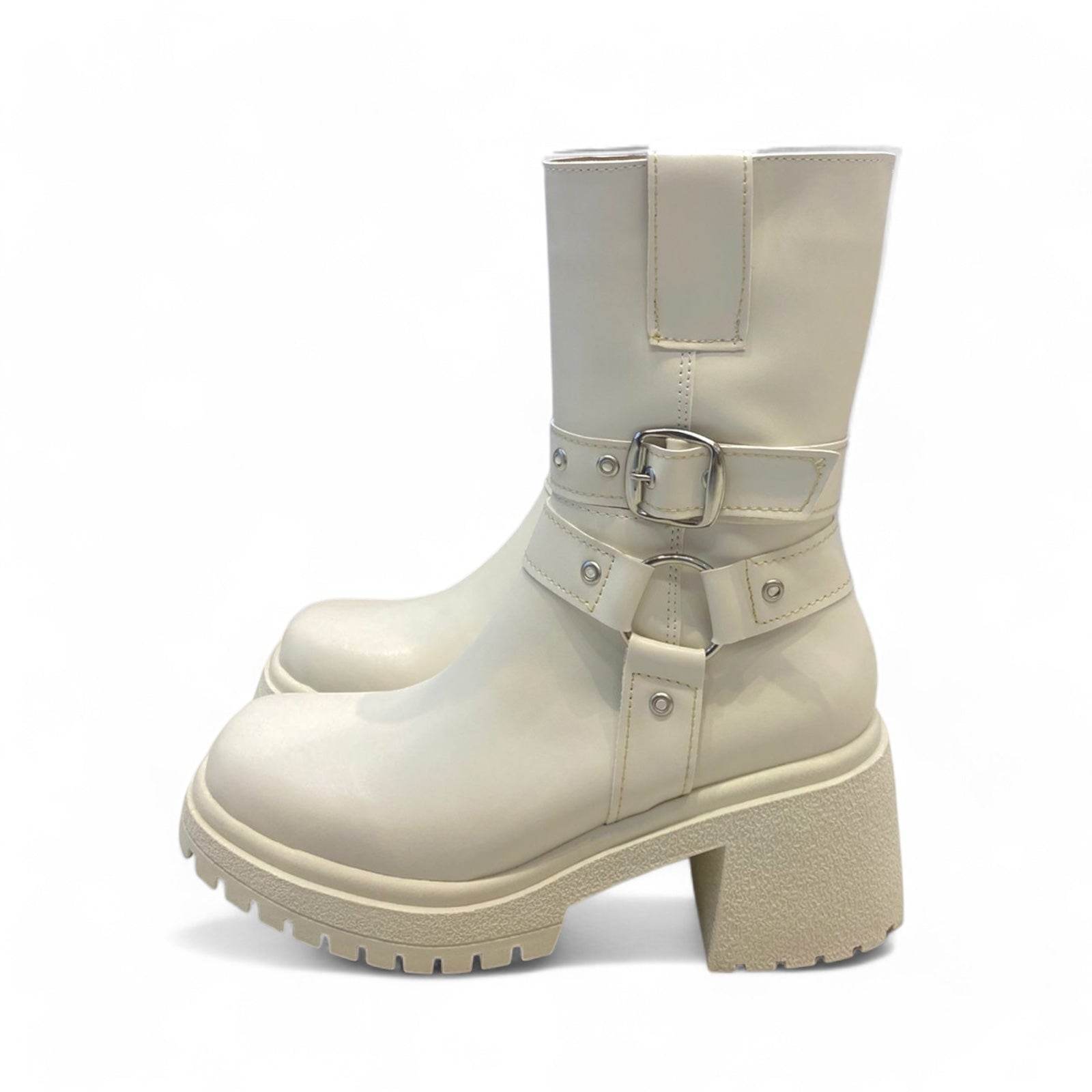 Atenas White | Bota tipo Biker blanca - Go2 Footwear
