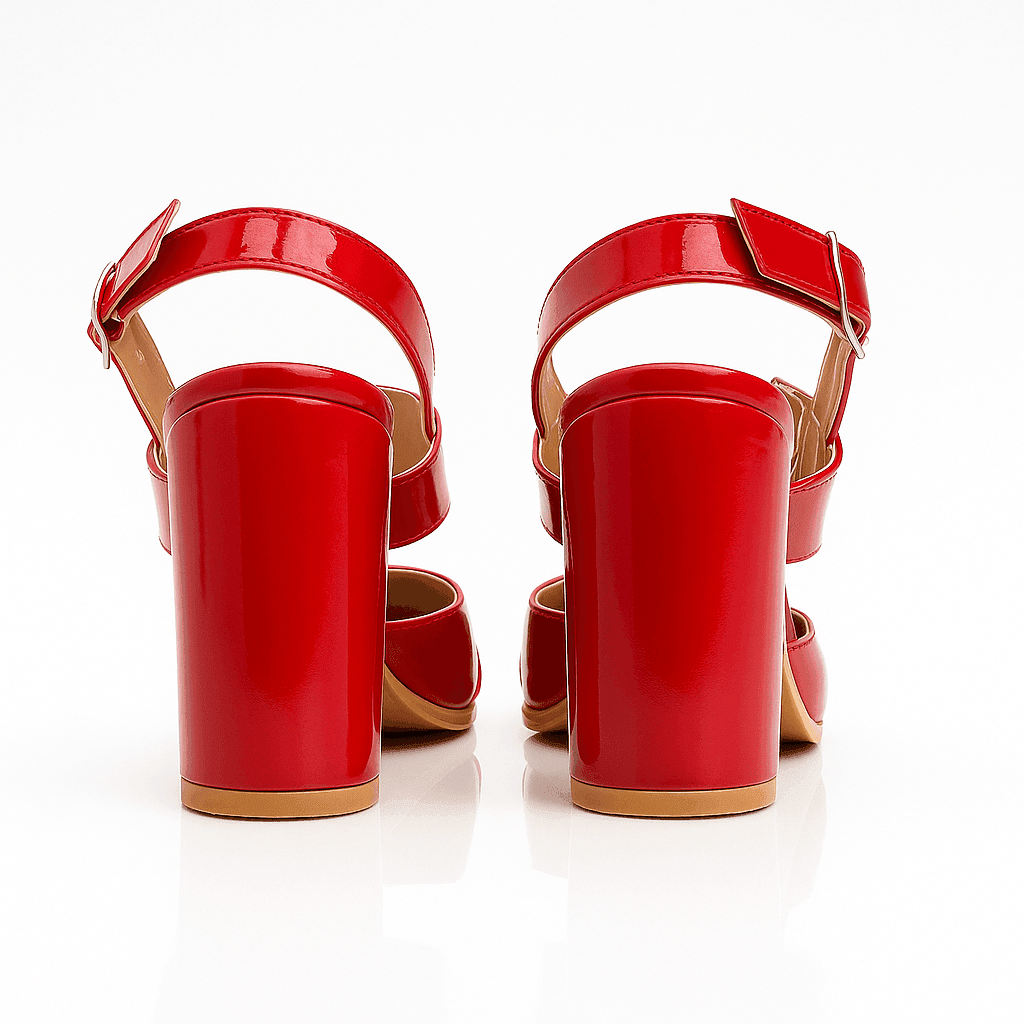 Grecia Red – Tacón Rojo de Punta con Hebillas - Go2 Footwear