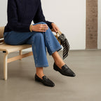 Aida Negro – Flat tipo mocasín clásico