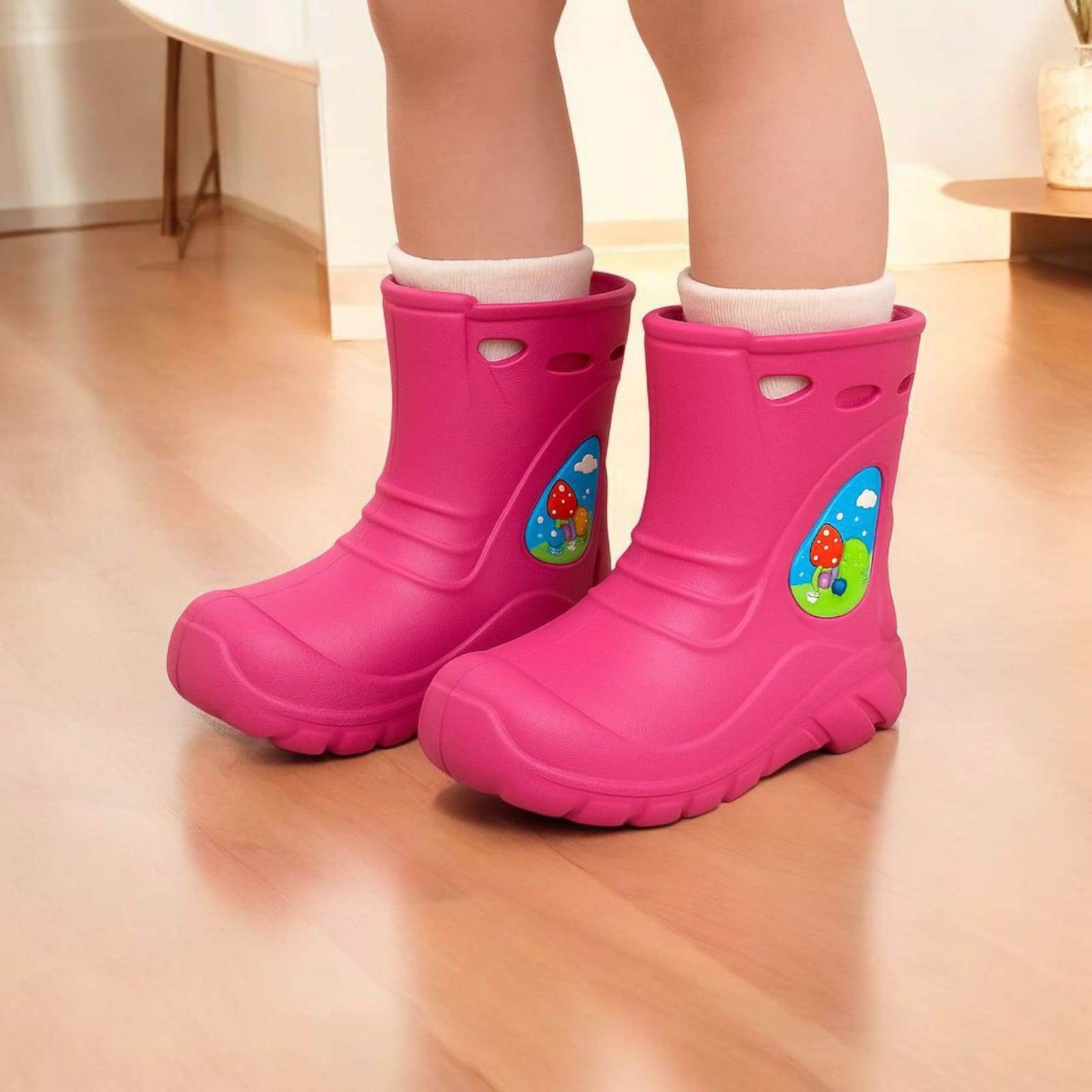 Honguito Rosa - Botita Infantil Impermeable Antiderrapante - Go2 Footwear