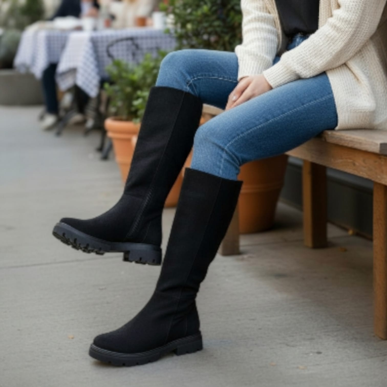 Brenda Black - Bota alta para dama