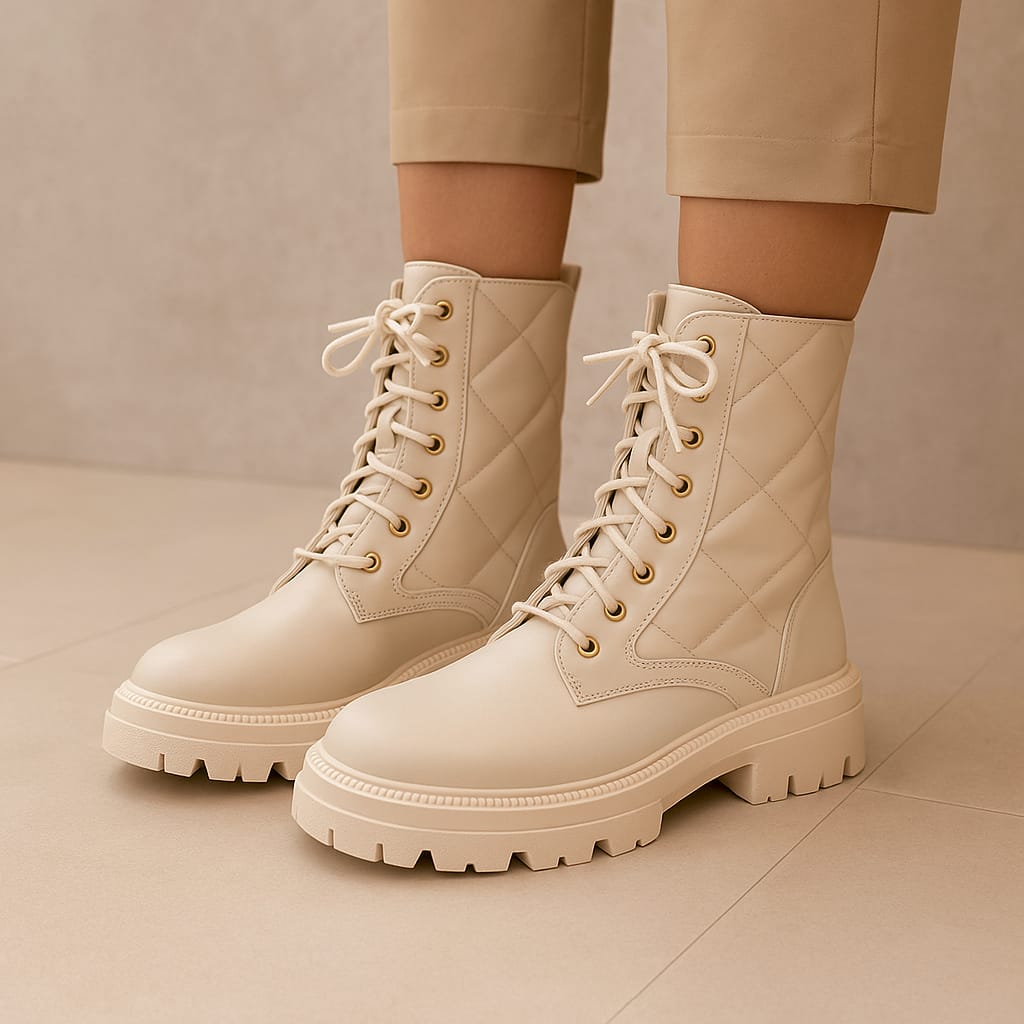 Combat Boots Latte | Botas de dama