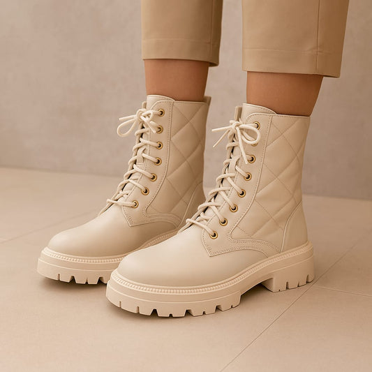 Combat Boots Latte | Botas de dama
