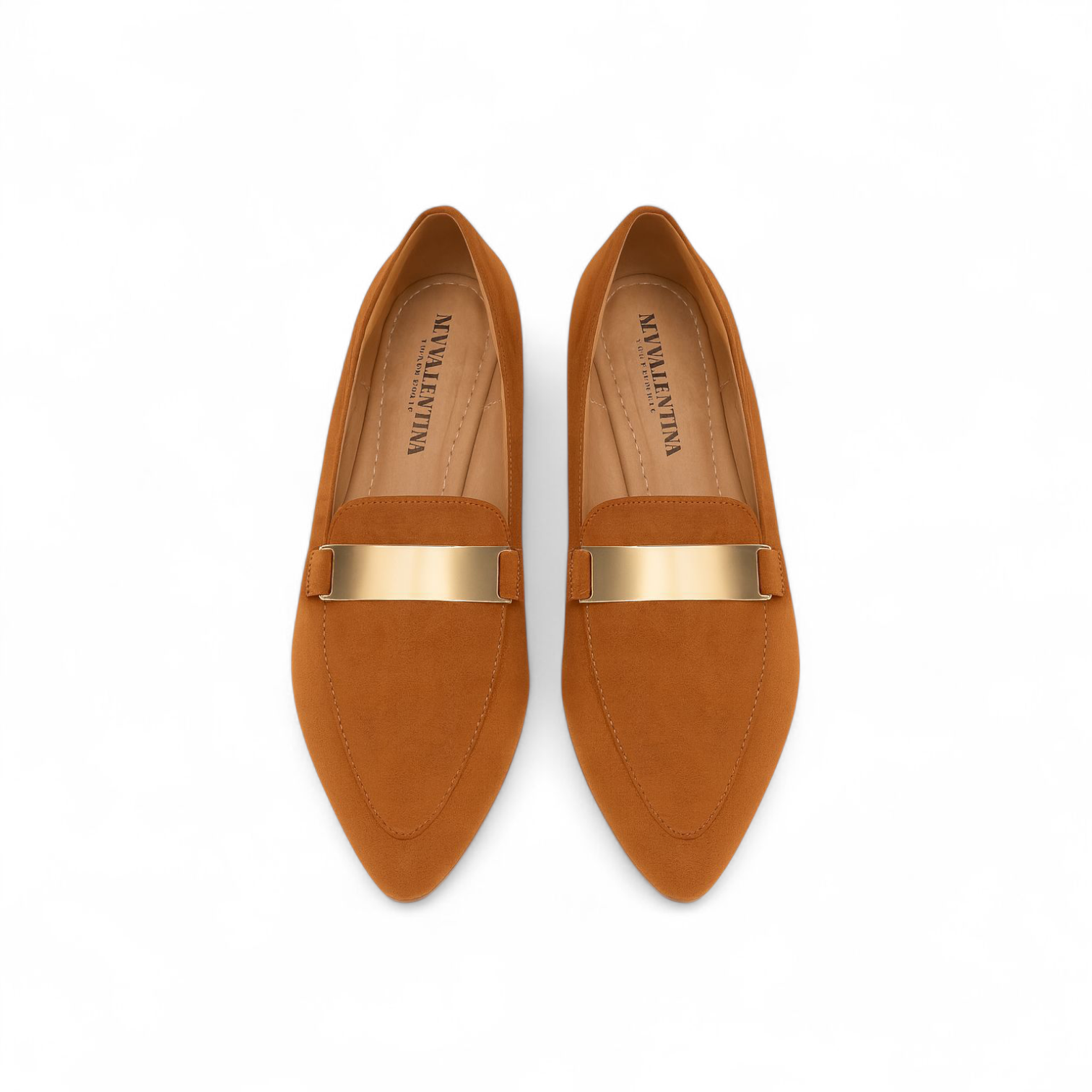 Placa Oro Cafe - Flat para dama de gamuza