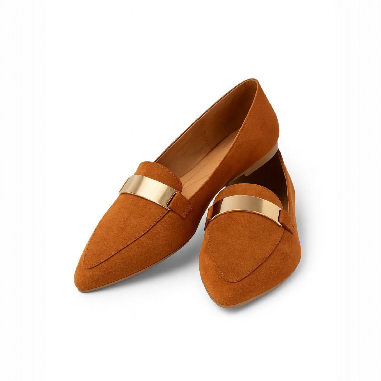 Placa Oro Cafe - Flat para dama de gamuza