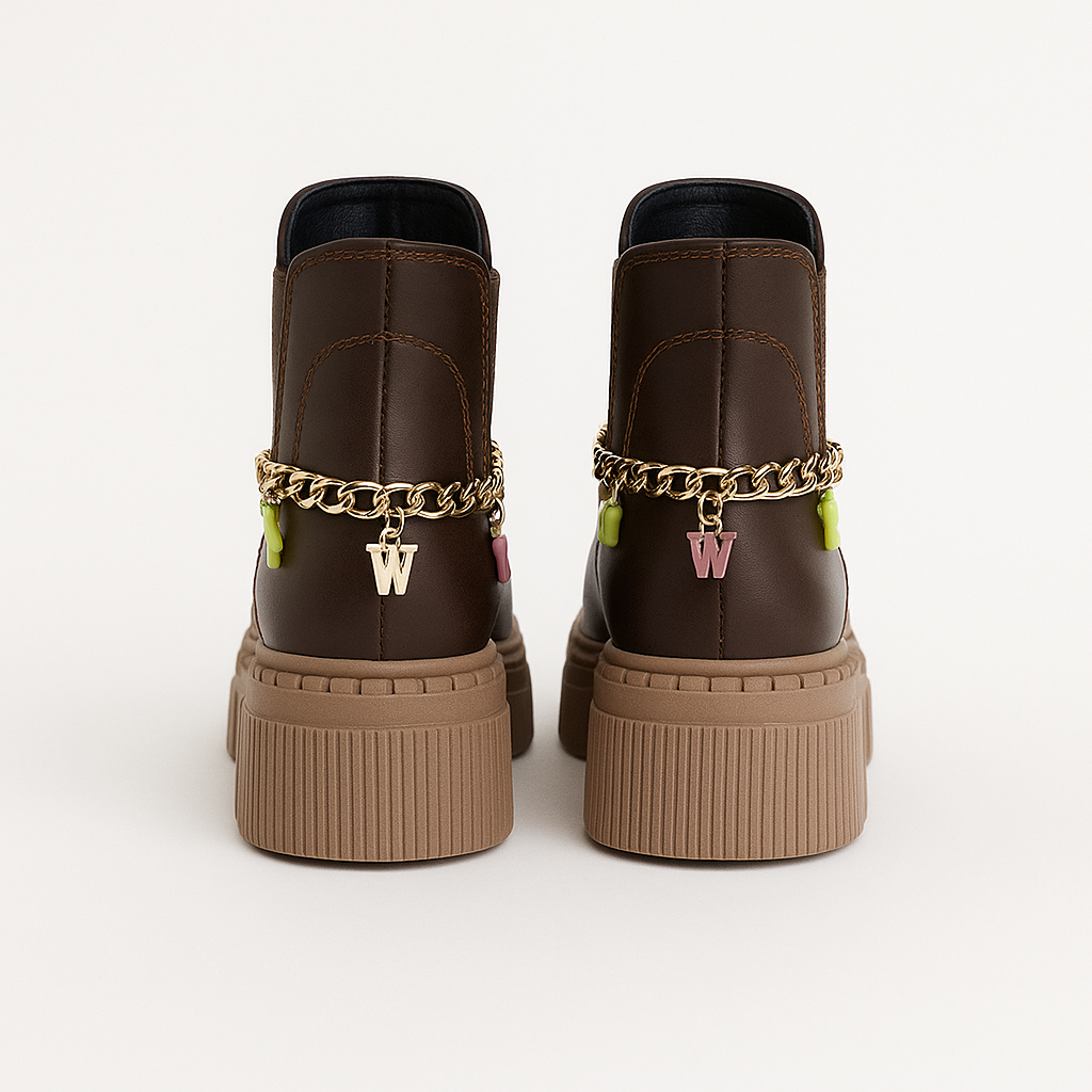 Bota Letras Café | Infantil de moda