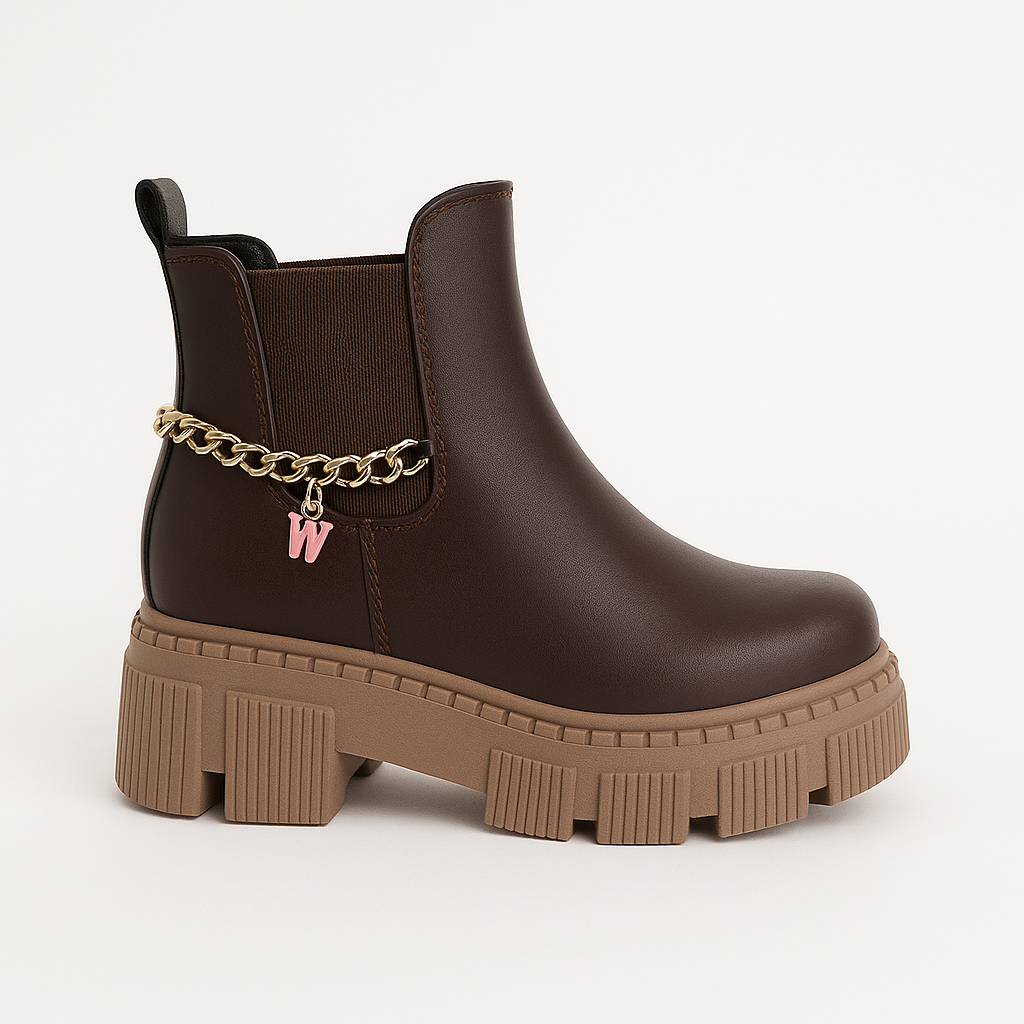 Bota Letras Café | Infantil de moda