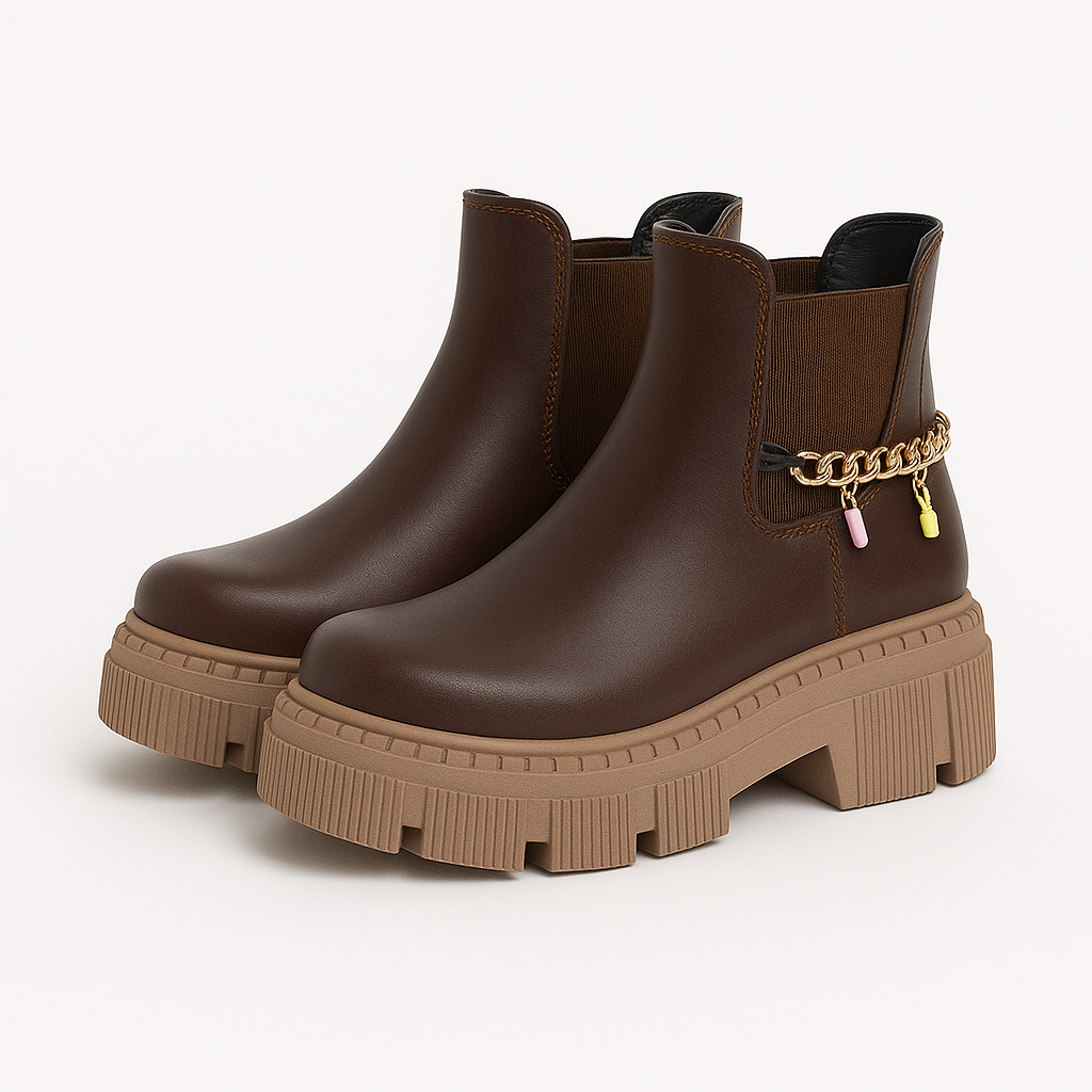 Bota Letras Café | Infantil de moda