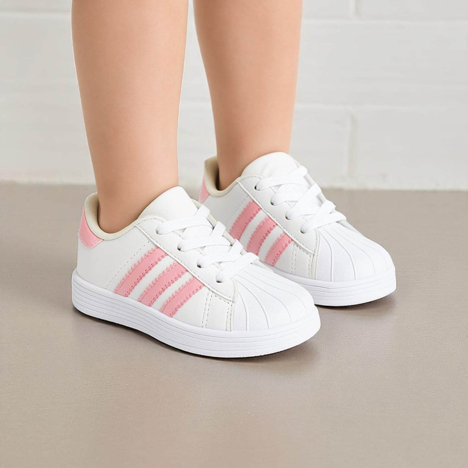 Baby Pops Blanco/Rosa – tenis para niñas - Go2 Footwear